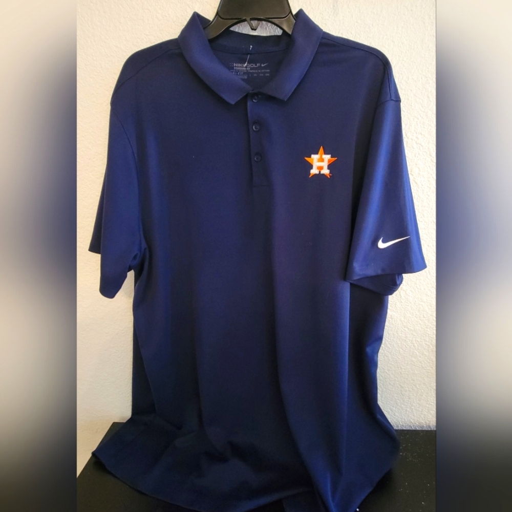 Brand New Men's Houston Astros Nike Golf Navy Solid Polo Retails $65+